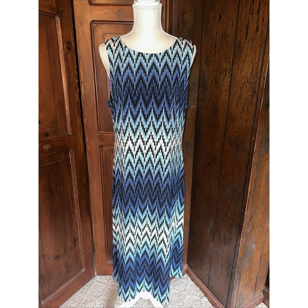 Jessica Howard Women's Navy-Blue Maxi‎ Dress  Sleeveless Size 16 EUC